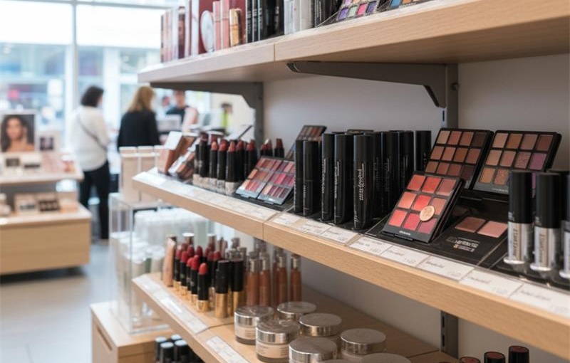 cosmetics on shelf